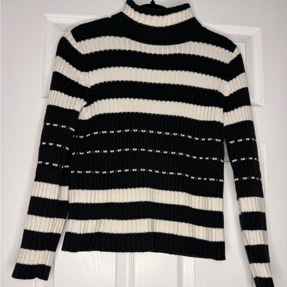 Liz Claiborne Black and White Striped Sweater